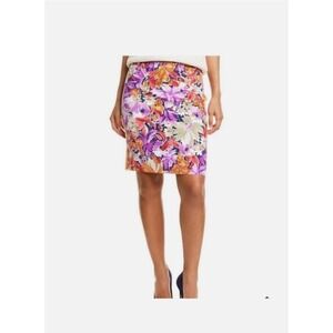 J. McLaughlin Womens Halle Reversible Skirt Palmer Floral Geo Pull On Size Small